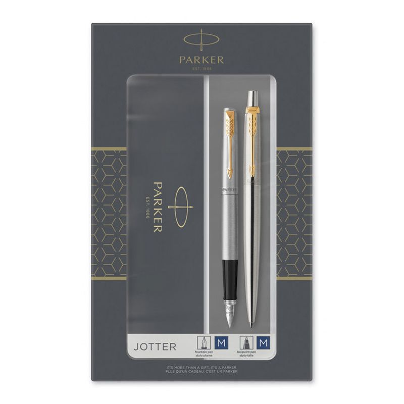 Parker SFK63 Набор Parker Jotter Stainless Steel GT перьевая + шариковая (2093257) 