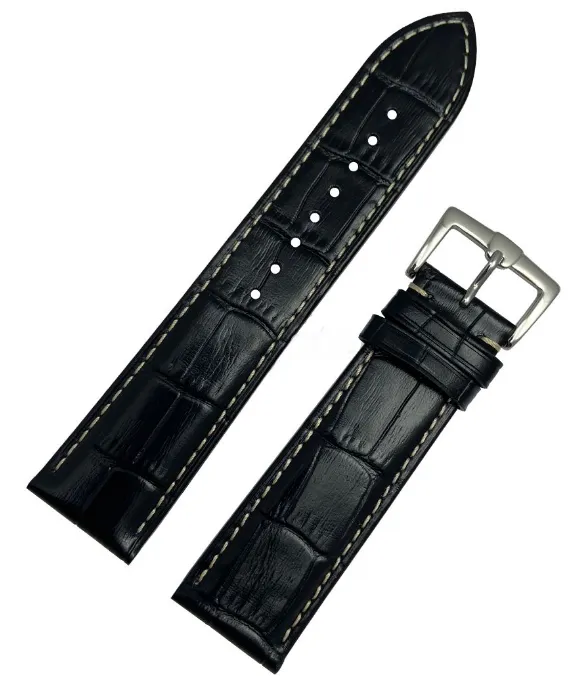 Timeking 8012A.01-22/20 черн. им.крокод. бел.строчка 