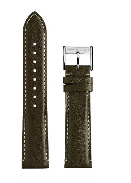 Hamilton H690.385.107 Ремешок зеленый с прострочкой  Фото 2