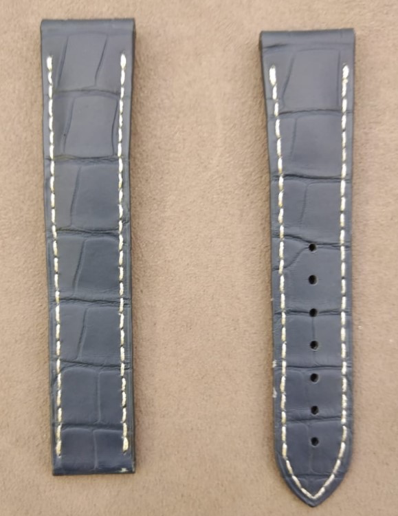 Ремешки/клипсы/пряжки Omega CUZ003852 Ремень коричн.аллигат. белая строчка, 20/18, под клипсу