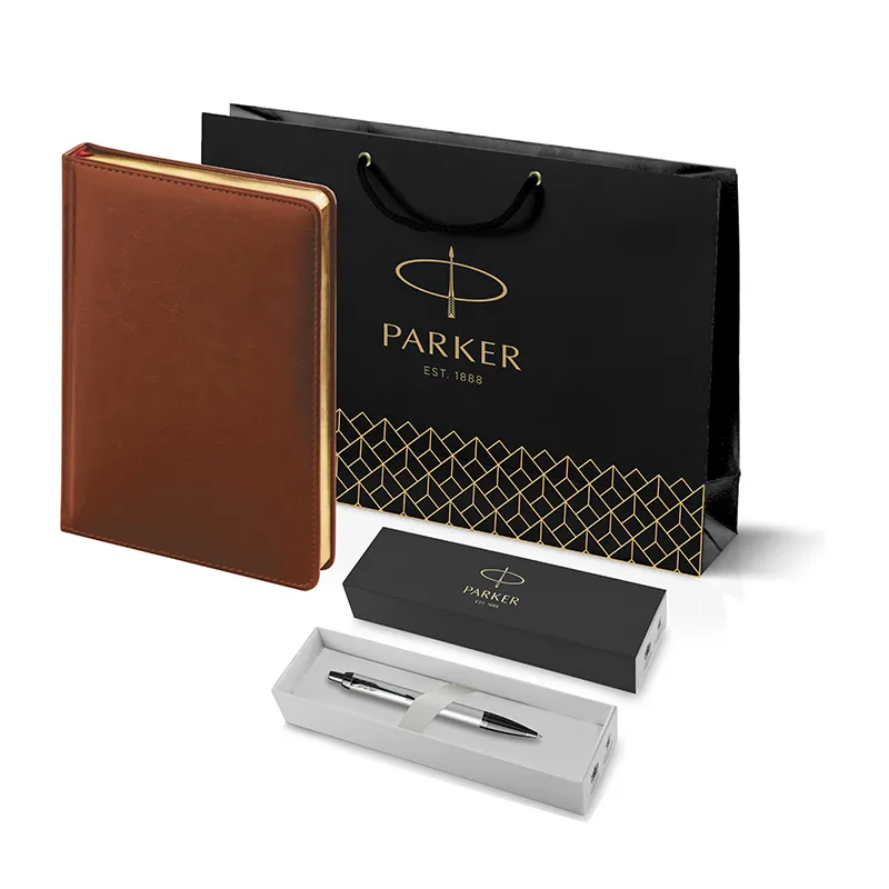 Parker Набор: Шариковая ручка IM MGREY BT BP (21277521) + Ежедневник корич +  пакет (212 (212_3_128.037752) 
