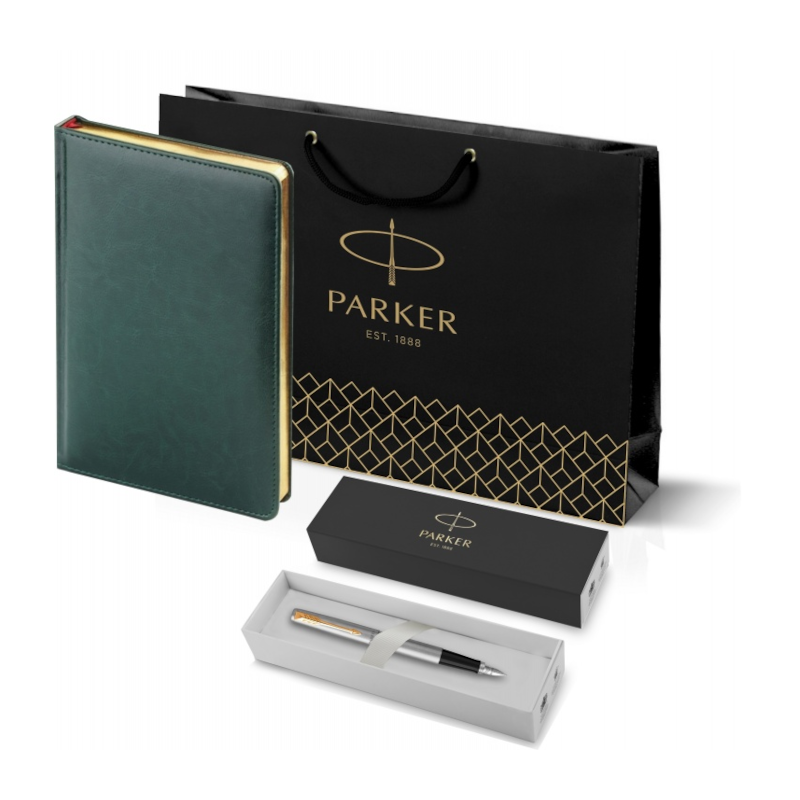  Набор:Пер.ручка Parker Jotter Stainless Steel GT  (2030948) +Ежедн.зелен. недат. (203_3_128.050948)  Фото 1