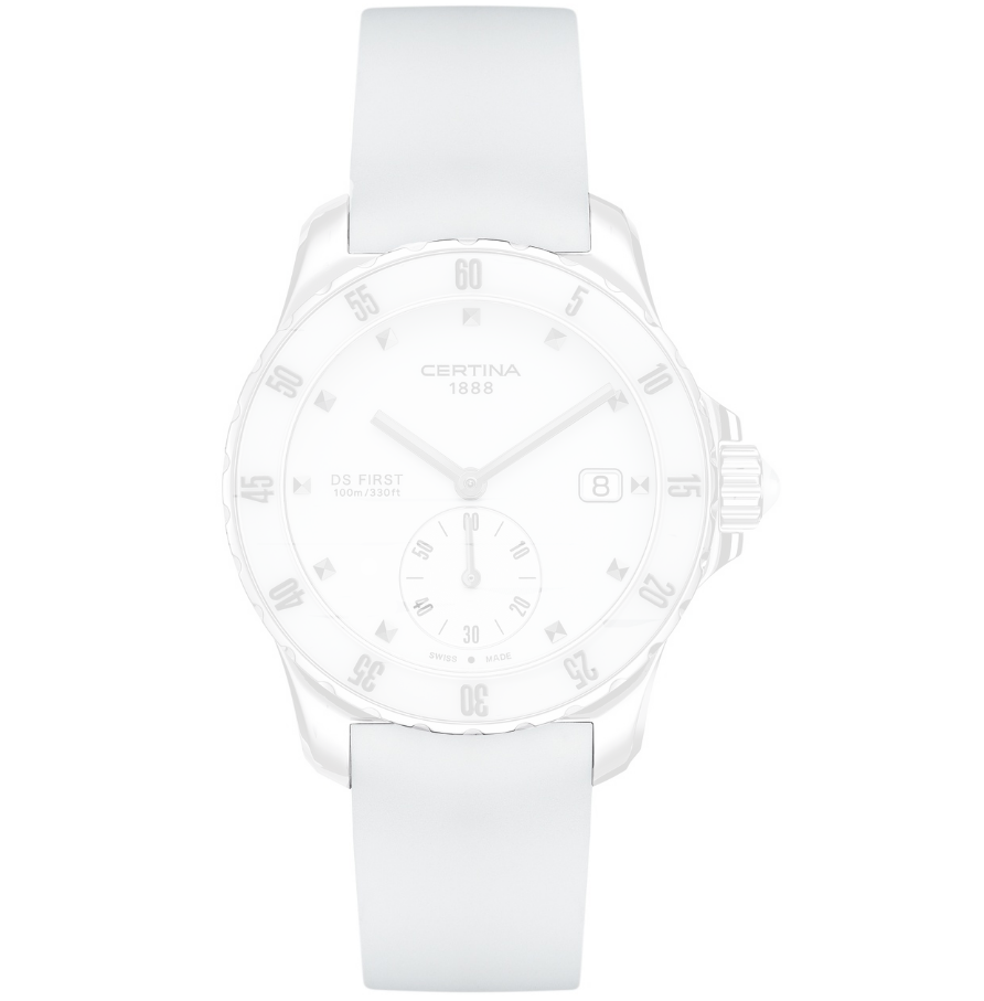 Certina C610015566 ремешок белый силиконовый, без замка 