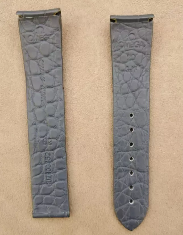 Omega CUZ003852 Ремень коричн.аллигат. белая строчка, 20/18, под клипсу  Фото 2