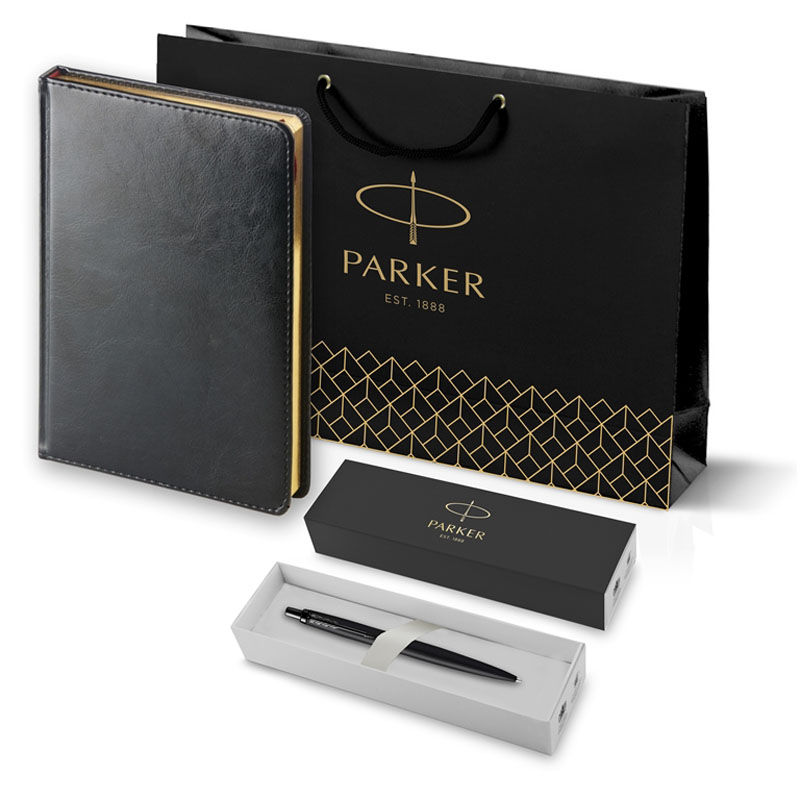 Набор Parker Набор:Шар.ручка Jotter XL SE20 Monochrome Black BP (2122753) + Ежедневник черн.(212312_8022753)