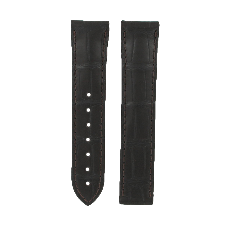 Omega O98000216  Ремешок коричневый, аллигатор, 20/18, интегрированный, под клипсу, длина 100/100, DV HOUR 