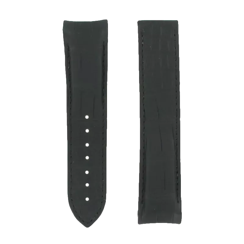 Omega O98000370 Ремешок черный, аллигатор под клипсу 