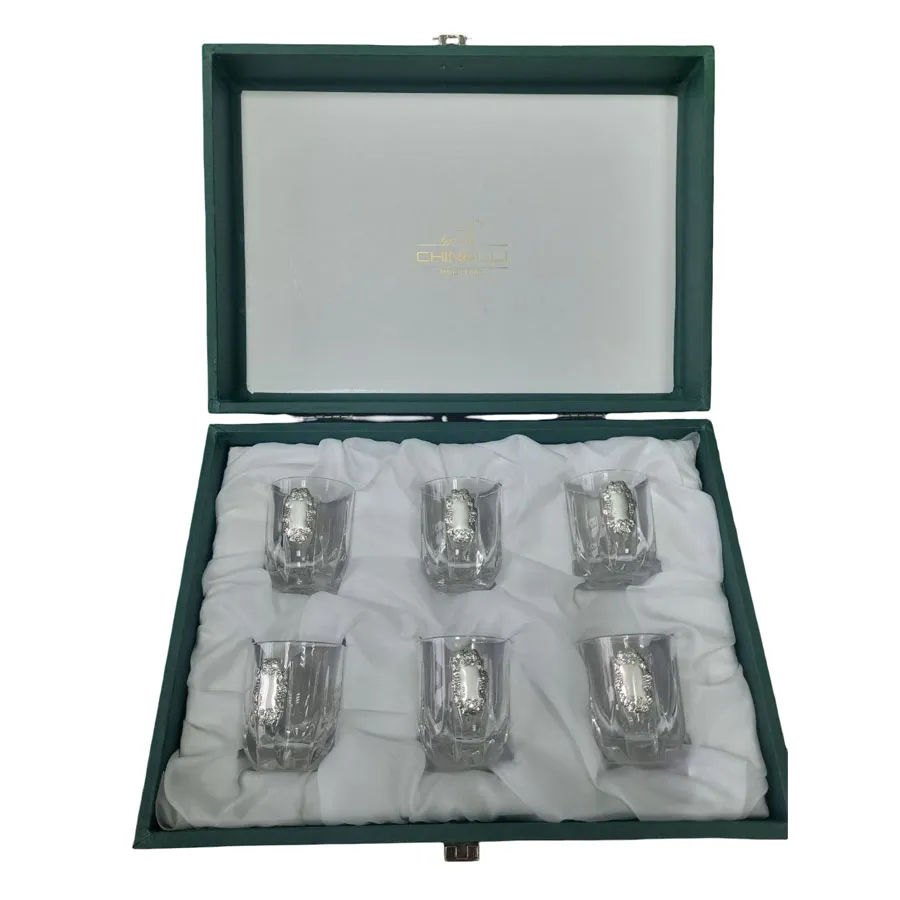 Chinelli Набор рюмок Goya для водки с отделкой из серебра 