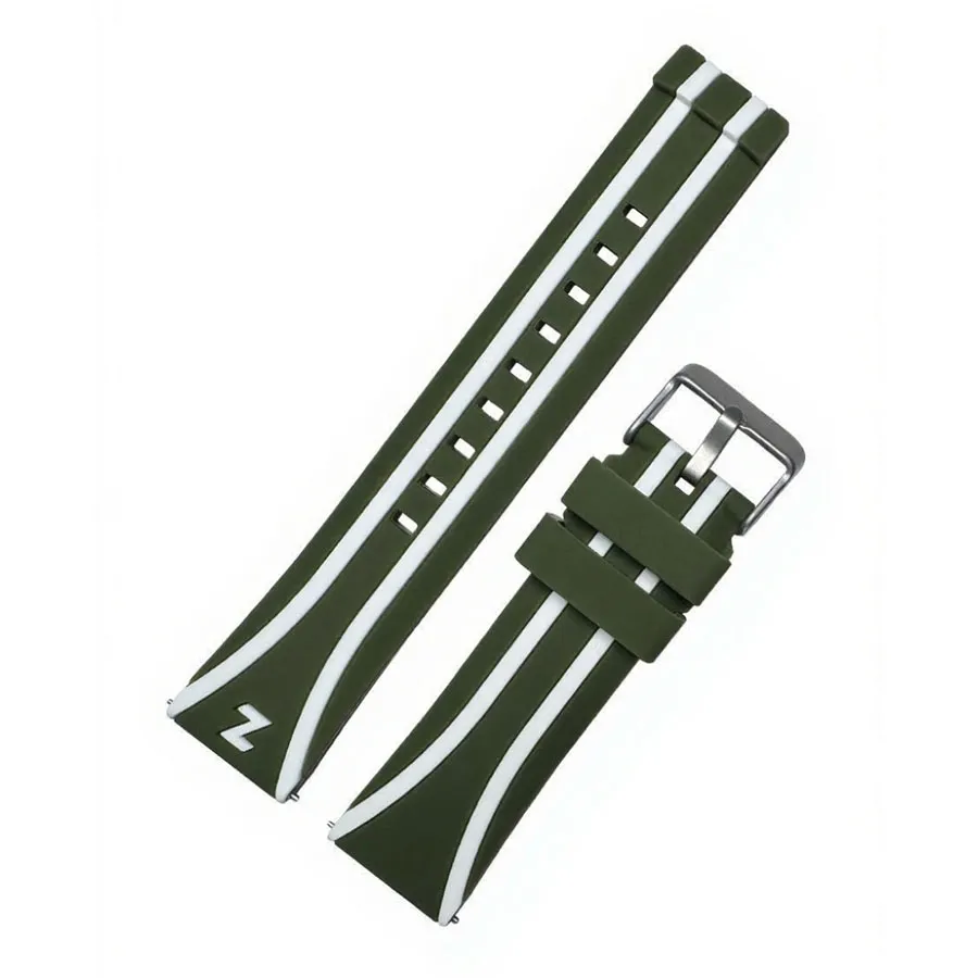 Timeking DT001R-42.70-22 Ремень силик.хаки-бел.  Фото 1