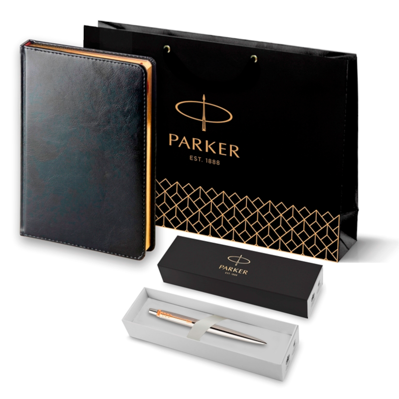 Parker Набор:Шар. ручка Jotter Stainless Steel GT BP (1953182) + Eжедн. черн. недат.  (1953182set) 