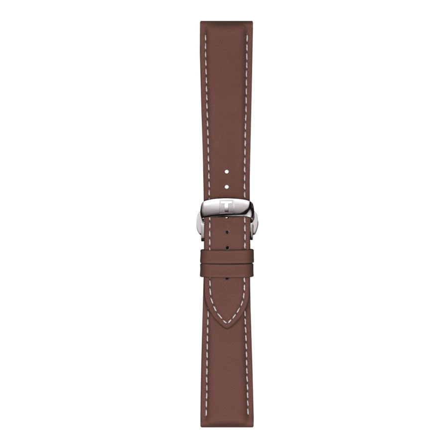 Tissot T852044597 Ремень коричн. бел.строчка, с клипсой 21х18 (T610044598) 