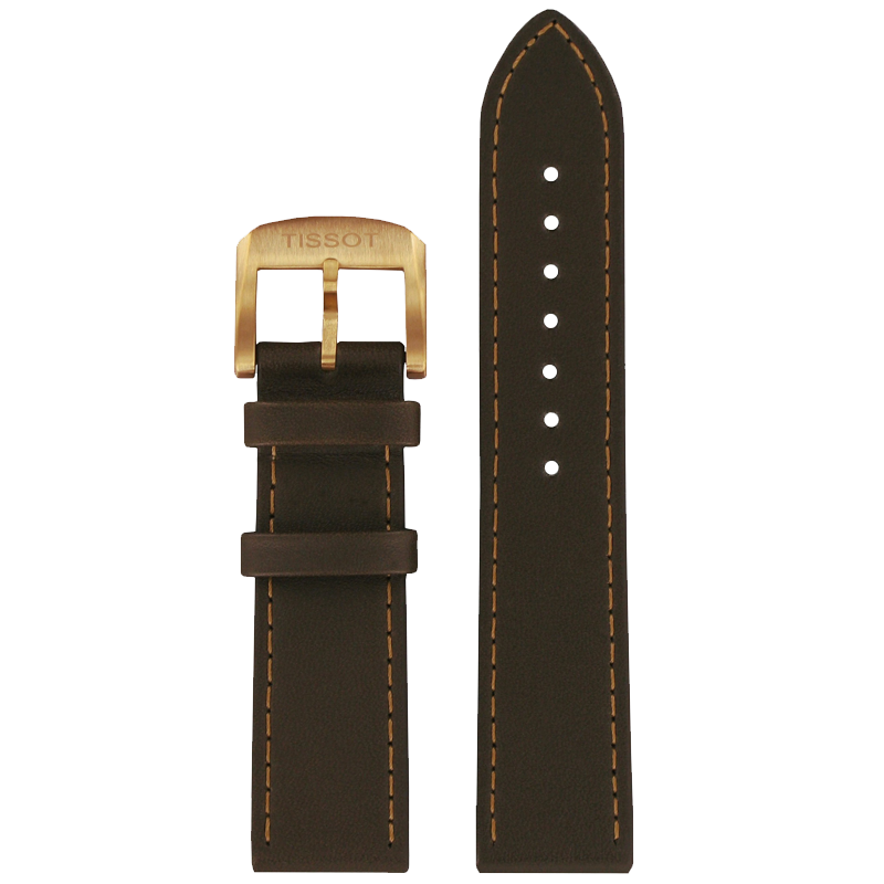 Tissot T600036879 Ремень темно-коричневый, розовая пряжка 