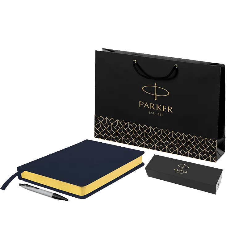 Parker Набор: Шариковая ручка IM MGREY BT BP (21277521) + Ежедневник синий +  пакет (212_3_128.047752)  Фото 1