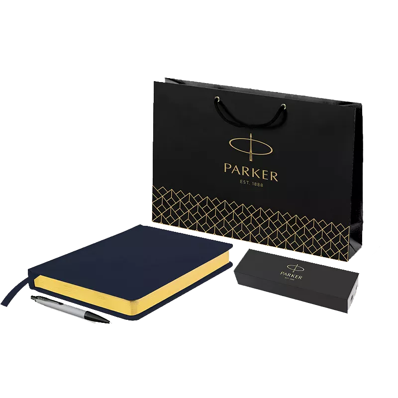 Parker Набор: Шариковая ручка IM MGREY BT BP (21277521) + Ежедневник синий +  пакет (212_3_128.047752)  Фото 1