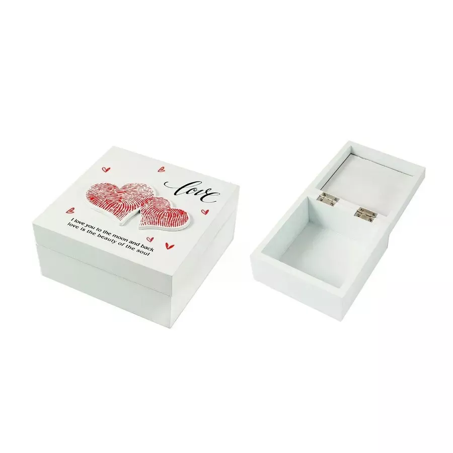  138540 Шкатулка Сердца цвет молочный 