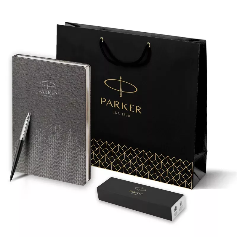 Parker Набор:Шар.ручка Jotter Satin Black CT BP (1953184) + Ежедневник серый недат. (PL1951110_5103184)  Фото 9