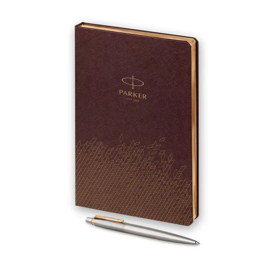 Parker Набор:Шар.ручка Jotter St. Steel GT BP (1953182) + Ежедневник коричн. недат. (1951110_5593182)  Фото 2