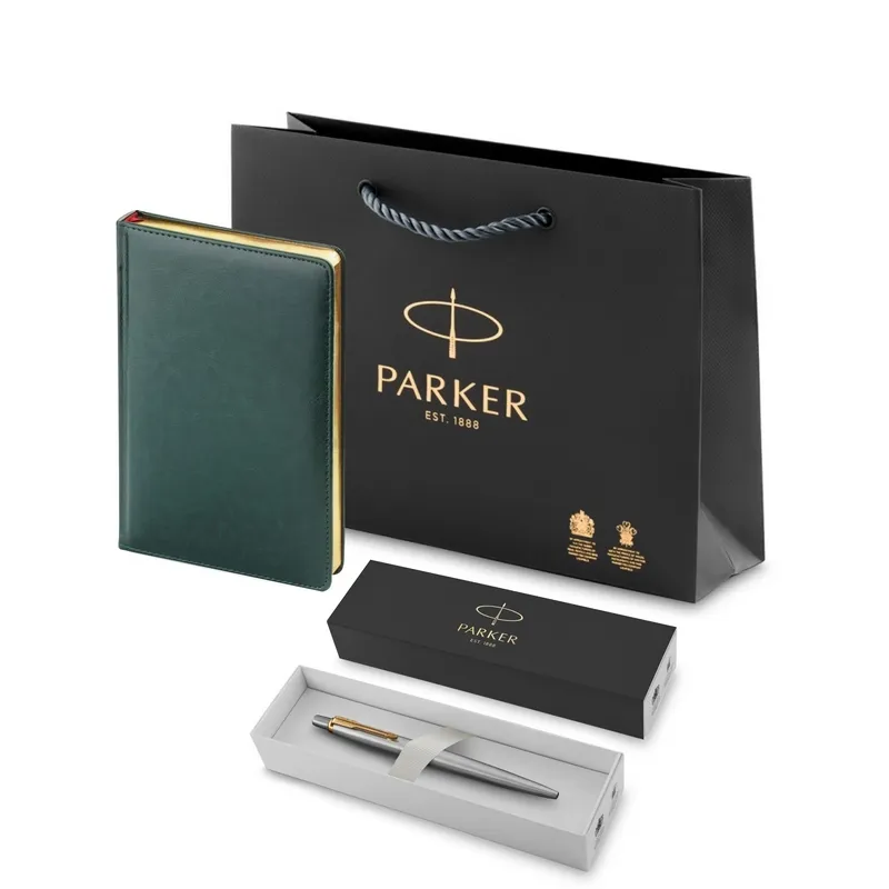 Parker Набор:Шар. ручка K63 Jotter Stainless Steel GT BP (1953182) + Eжедн. т.зел. недат. (195331_2805182)  Фото 1