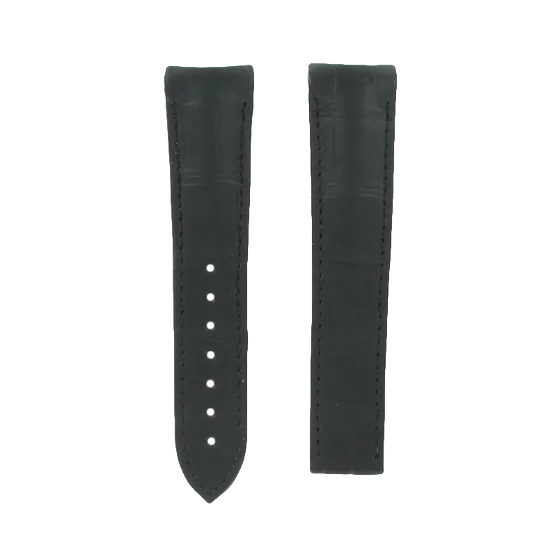 Omega O98000349  Ремешок чёрный, аллигатор, 21/18, интегрированный, полумат, под клипсу, длина 105/100, SP 