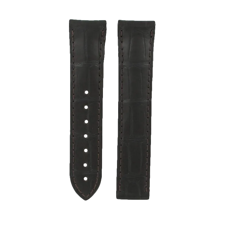 Omega O98000216  Ремешок коричневый, аллигатор, 20/18, интегрированный, под клипсу, длина 100/100, DV HOUR 