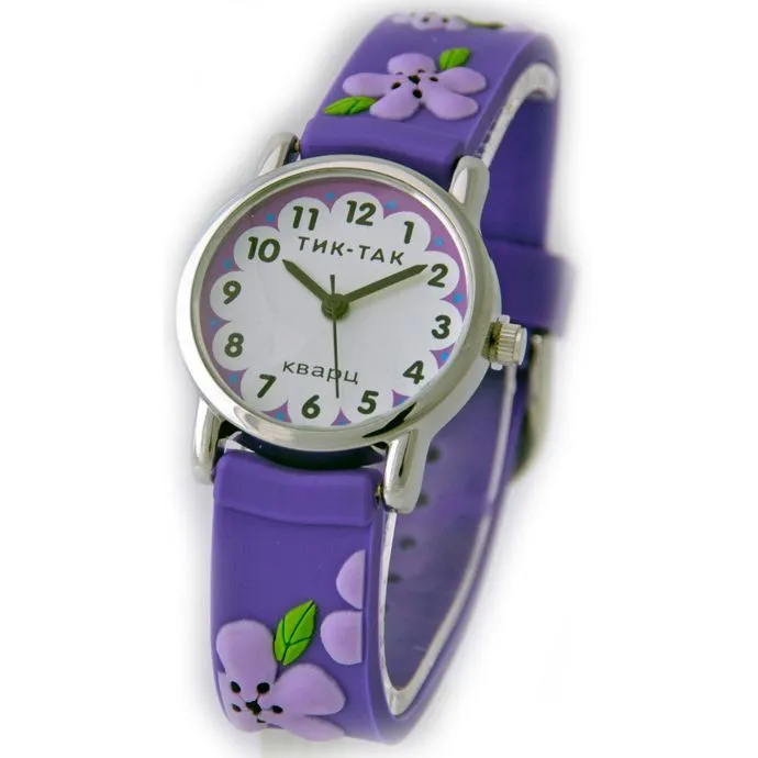 Тик-Так H101-2 фиолетовые цветы