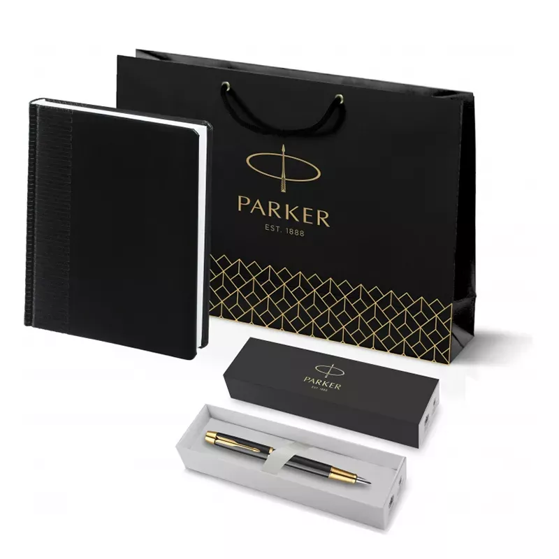 Parker Набор: Перьевая ручка IM Black GT FP (S0856190)  и Ежедневник черный рифл.+ пакет (S085_2645.306190) 