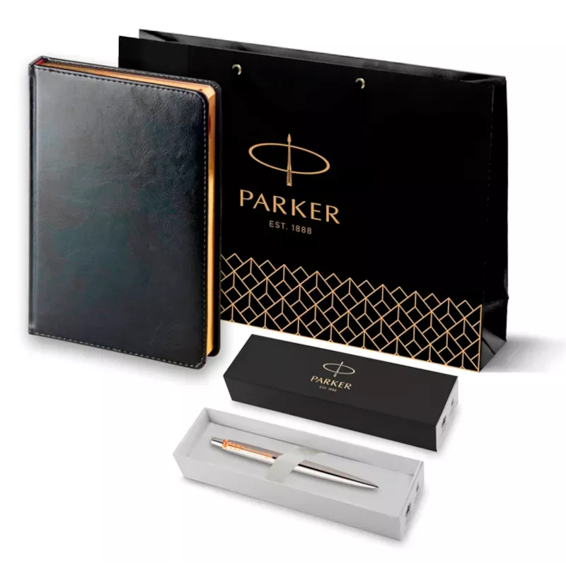 Parker Набор:Шар. ручка Jotter Stainless Steel GT BP (1953182) + Eжедн. черн. недат.  (1953182set) 