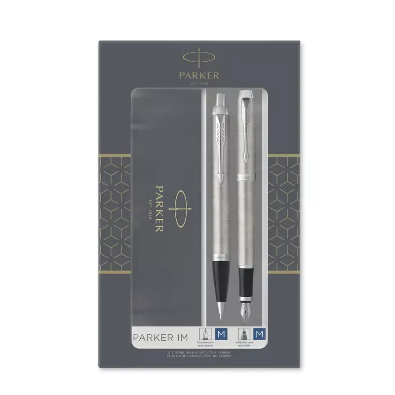 Parker Набор Parker IM Stainless Steel CT шариковая ручка и перьевая ручка (2183058)  Фото 1