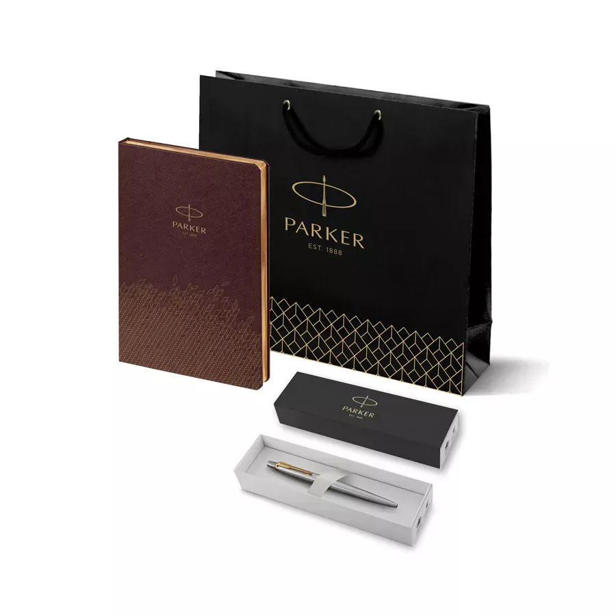 Parker Набор:Шар.ручка Jotter St. Steel GT BP (1953182) + Ежедневник коричн. недат. (1951110_5593182)  Фото 1