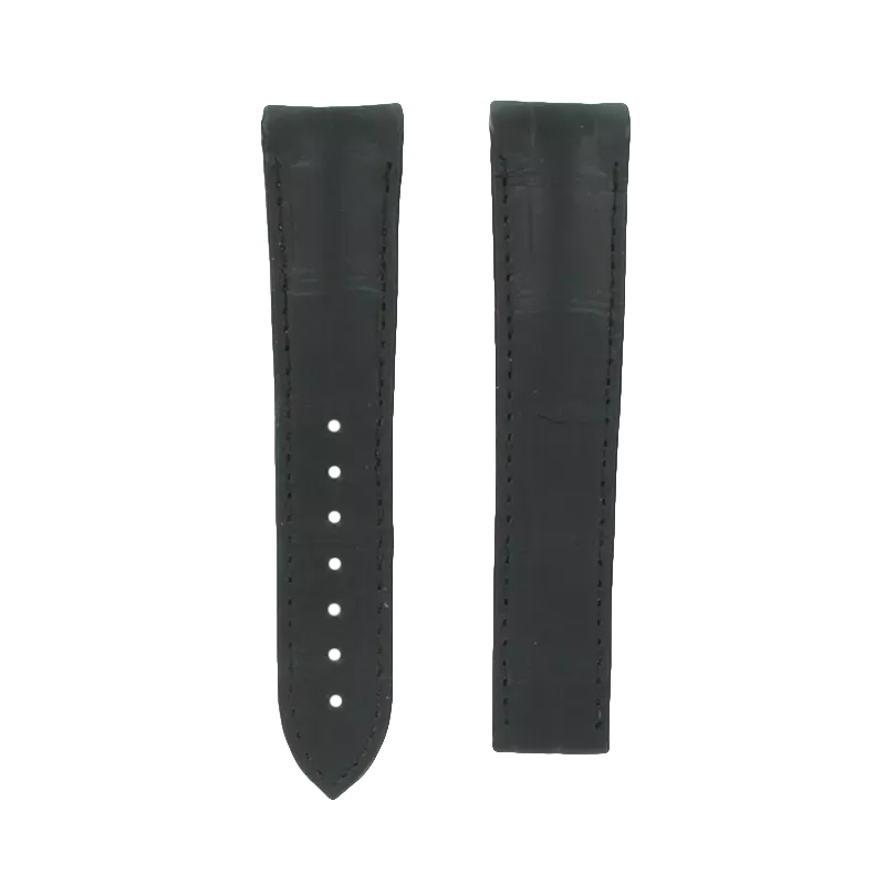 Omega O98000349  Ремешок чёрный, аллигатор, 21/18, интегрированный, полумат, под клипсу, длина 105/100, SP 